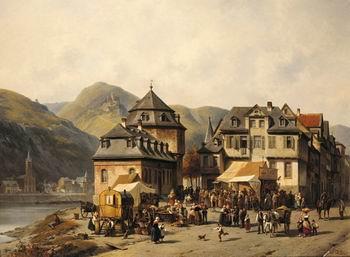 unknow artist European city landscape, street landsacpe, construction, frontstore, building and architecture. 268 oil painting image